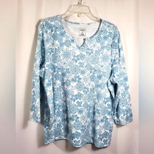 Hastings & Smith light blue & white tunic women's XL   #1512